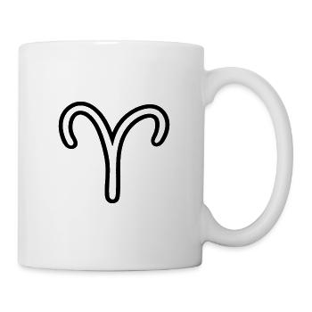 Widder Minimal Sternzeichen Symbol - Tasse - Weiß - Rechts