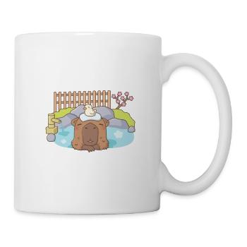 Cute Capybara Enjoying Onsen Hot Spring - Mug - white - Right