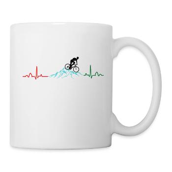 Mountainbiker Herzschlag - Tasse - Weiß - Rechts