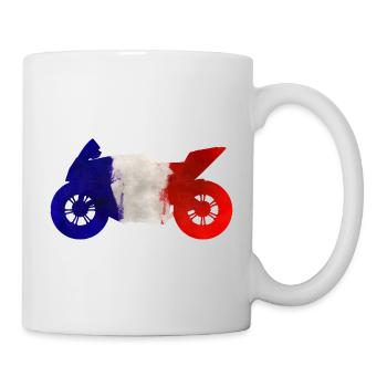 Motorrad Motorsport Frankreich Tricolore - Tasse - Weiß - Rechts