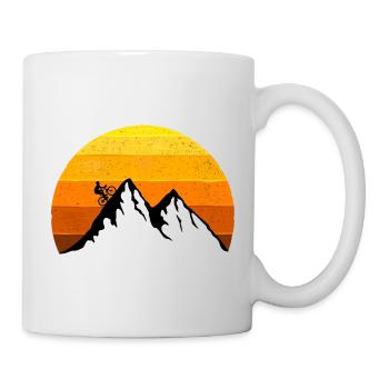Road bike, mountain, sunset, bike, mountain tour - Mug - white - Right