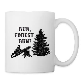 Run forest run forestier idées cadeaux drôle forêt - Mug blanc - blanc - Droite