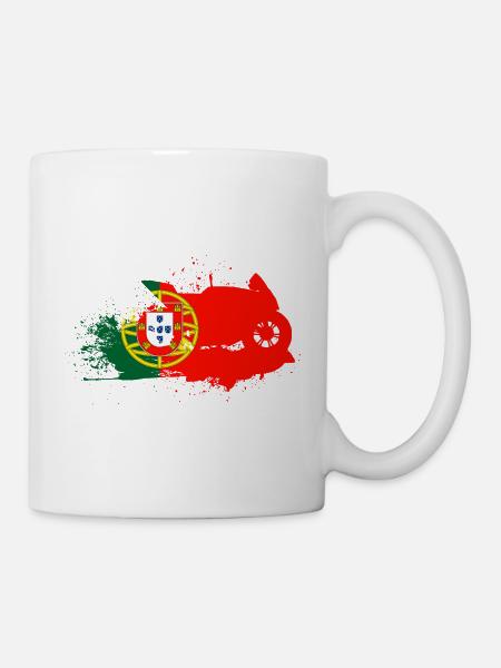 Moto Art Sport automobile Portugal Drapeau - Mug blanc - blanc