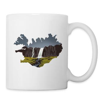Carte et paysage de l’Islande - Mug blanc - blanc - Droite