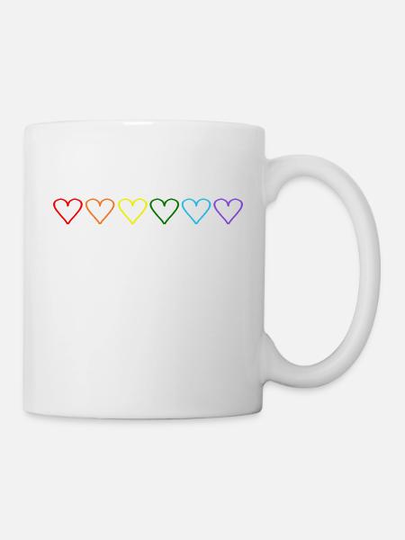 Coeur LGBT - Mug blanc - blanc