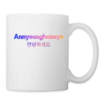 Koreanisch Sprache Begrüßung - Tasse - Weiß - Rechts