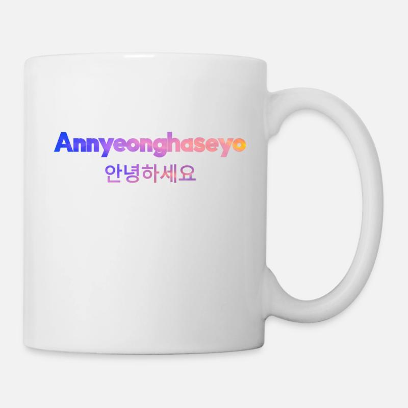 Koreanisch Sprache Begrüßung - Tasse - Weiß