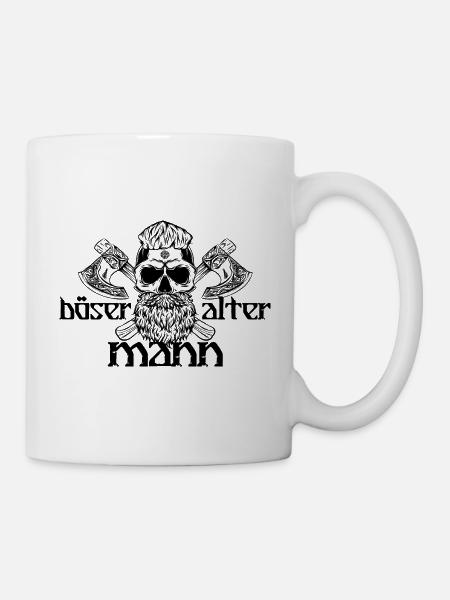 BÖSER ALTER MANN WIKINGER VIKINGS - Tasse - Weiß