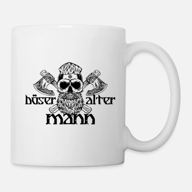 BÖSER ALTER MANN WIKINGER VIKINGS - Tasse - Weiß