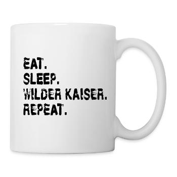 Eat sleep Wilder Kaiser repeat Wandern Bergsteigen - Tasse - Weiß - Rechts