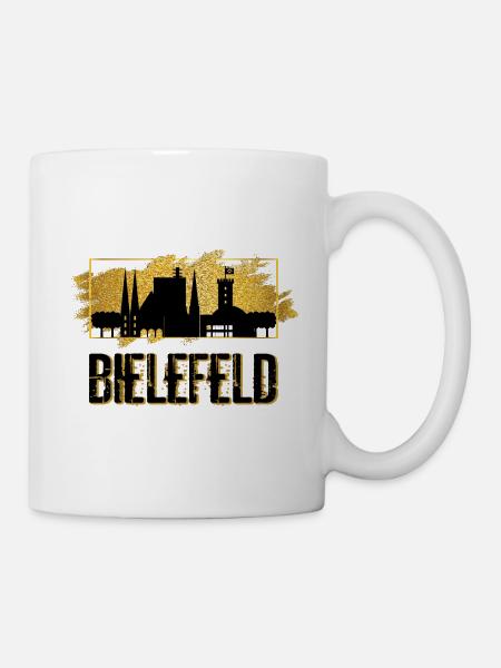 Bielefeld Deutschland Stadt Skyline Liebe Gold - Tasse - Weiß
