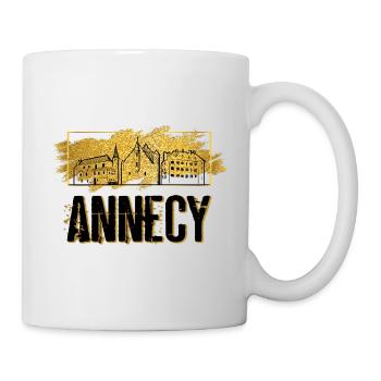 Annecy France Ville Skyline Patrie Amour Or - Mug blanc - blanc - Droite