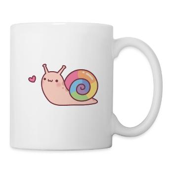 Cute Snail Rainbow Shell Doodle - Mug - white - Right