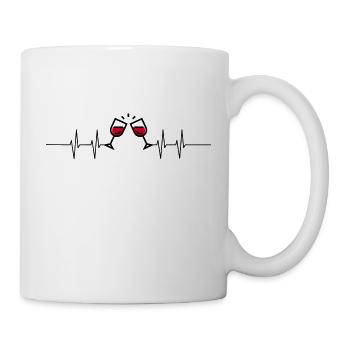 Wein Herzschlag Puls I love wine - Tasse - Weiß - Rechts