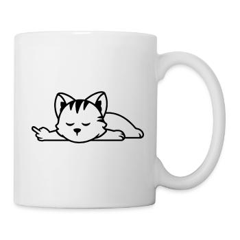 Chat Majeur Paresseux Humour effronté - Mug blanc - blanc - Droite