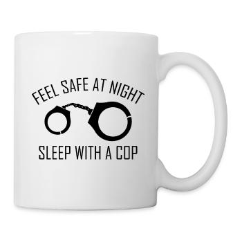 Sentez-vous en sécurité la nuit Dormez avec un flic - Mug blanc - blanc - Droite