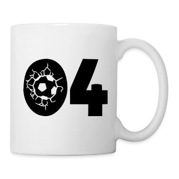 Fussball Trikot Nummer 04 - Tasse - Weiß - Rechts