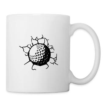 Golfball Aufschlag Golfer - Tasse - Weiß - Rechts