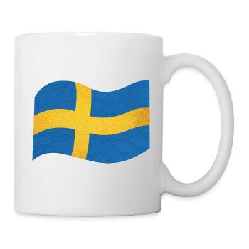 Die Flagge von Schweden Sverige - Tasse - Weiß - Rechts