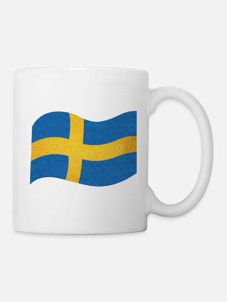 Die Flagge von Schweden Sverige - Tasse - Weiß