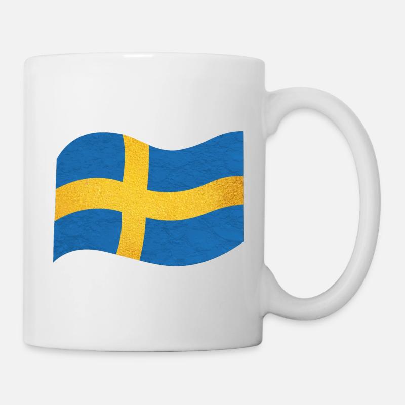 Die Flagge von Schweden Sverige - Tasse - Weiß