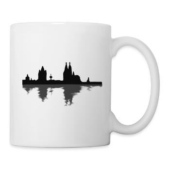 Kölner Skyline mit Spiegelung - Tasse - Weiß - Rechts