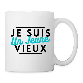 Je suis un jeune vieux - Mug blanc - blanc - Droite