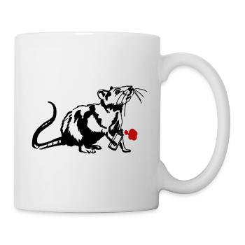 Street Art Ratte mit Graffiti Can - Tasse - Weiß - Rechts