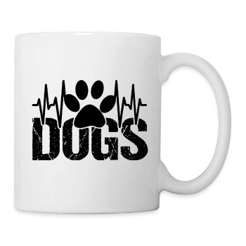 DOGS Pfote Hunde Herzschlag - Tasse - Weiß - Rechts