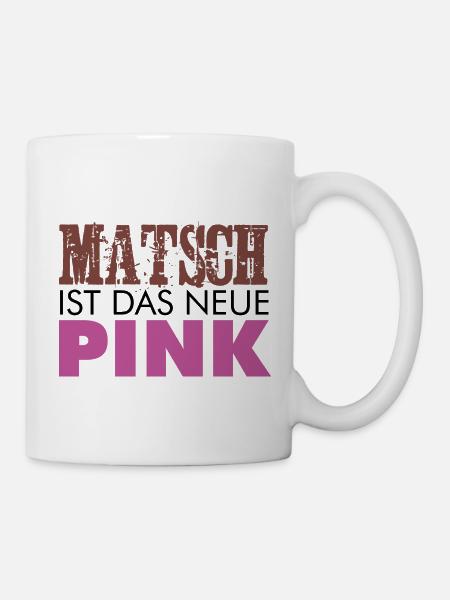 Muddy run shirt mud Matsch Lauf Team obstacle pink - Tasse - Weiß