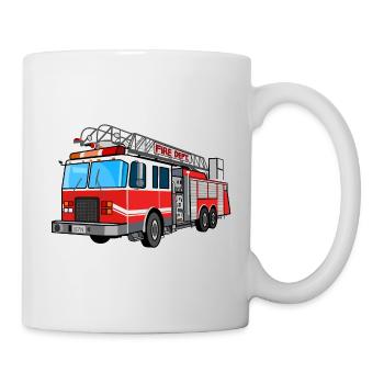 Fire brigade, fire engine, firefighter, extinguish - Mug - white - Right