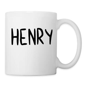 Henry Custom Name Font Text Birthday - Mug - white - Right