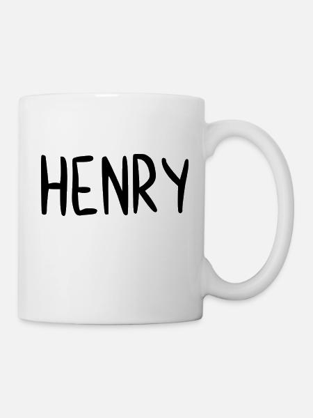 Henry Custom Name Schriftart Text Geburtstag - Tasse - Weiß