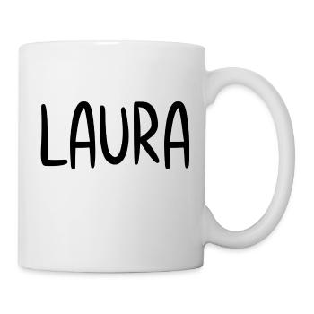 Laura Custom Name Schriftart Text Geburtstag - Tasse - Weiß - Rechts
