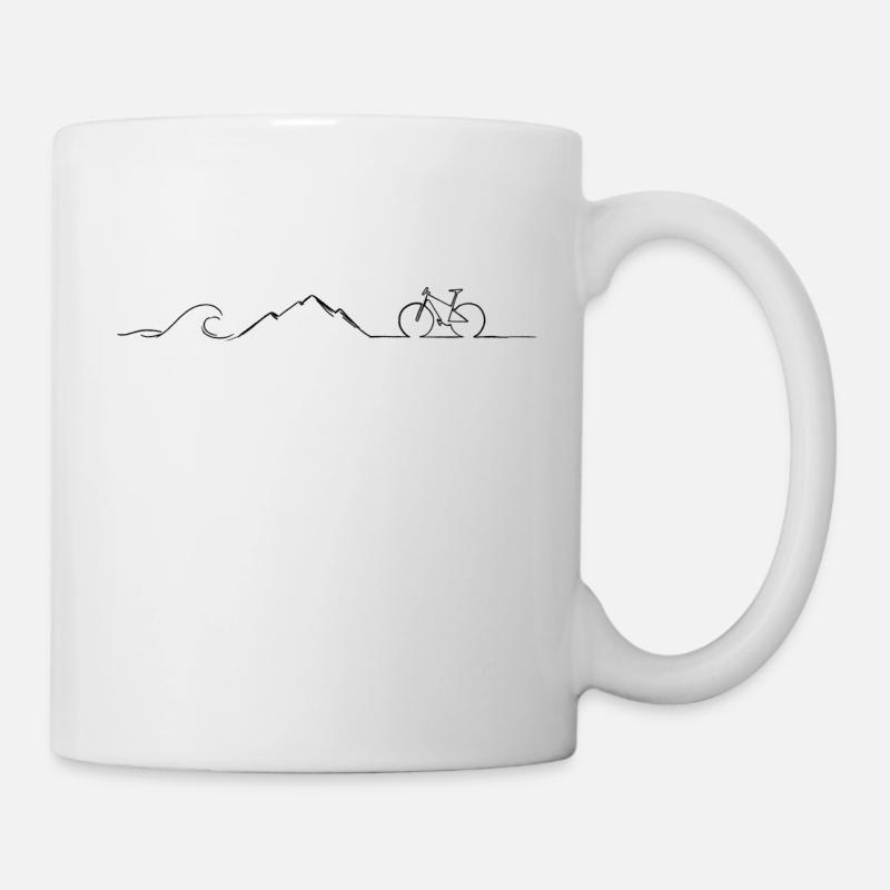Waves Mountains and Bikes - Tasse - Weiß