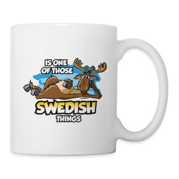 Elch chillt in Schweden Skandinavien Spruch - Tasse - Weiß - Rechts