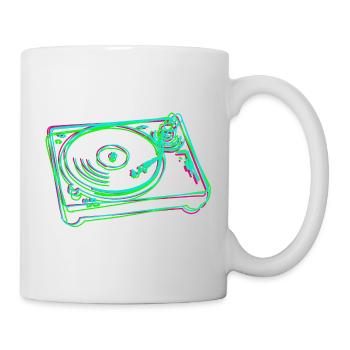 Turntable Vinyl Stilisiert Bunt - Tasse - Weiß - Rechts
