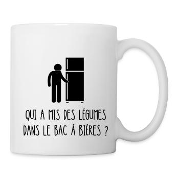qui a mis des légumes dans le bac à bières - Mug blanc - blanc - Droite