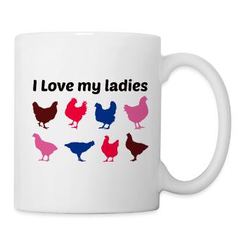 Hühnerliebhaber Geflügelzüchter Bauernhof Lustig - Tasse - Weiß - Rechts