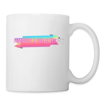 feministe a paillettes - Mug blanc - blanc - Droite