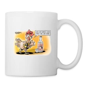 Blindes Huhn - Tasse - Weiß - Rechts