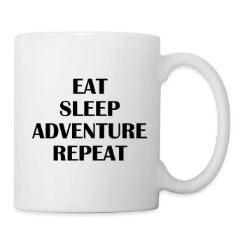 Eat Sleep Adventure Repeat - Tasse - Weiß - Rechts