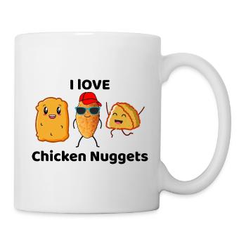 Chicken Nuggets Fast Food Lustiger Spruch - Tasse - Weiß - Rechts