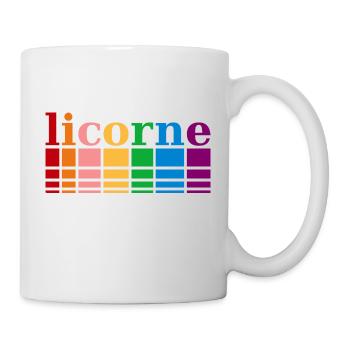 licorne couleurs arc en ciel - Mug blanc - blanc - Droite