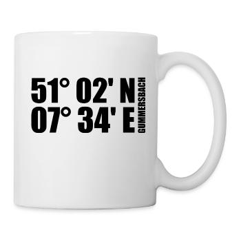 Gummersbach Koordinaten - Tasse - Weiß - Rechts