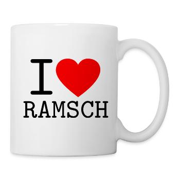 I love Ramsch Österreich Wiener Dialekt - Tasse - Weiß - Rechts