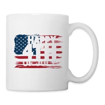 4.July - Independence day - Tasse - Weiß - Rechts