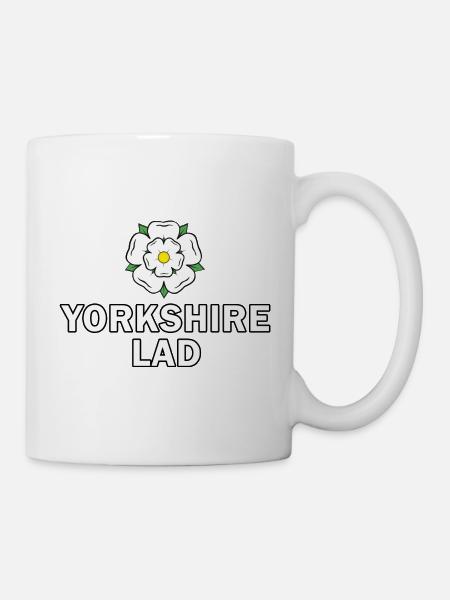 Yorkshire Lad with Yorkshire Rose Design - Mug - white