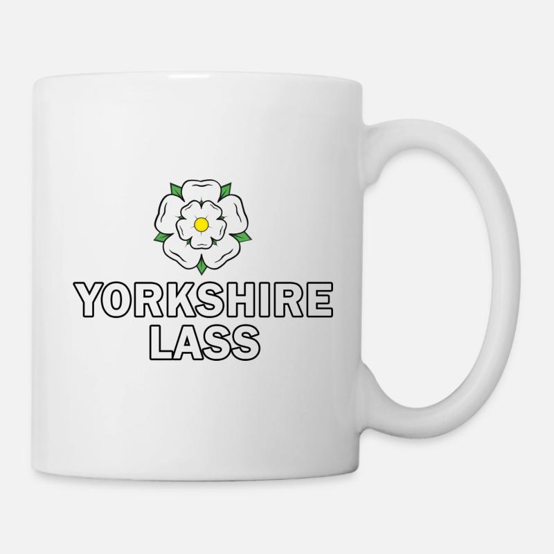 Yorkshire Lass with Yorkshire Rose Design - Mug - white