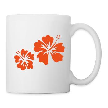 Orangefarbener Hibiskus - Tasse - Weiß - Rechts